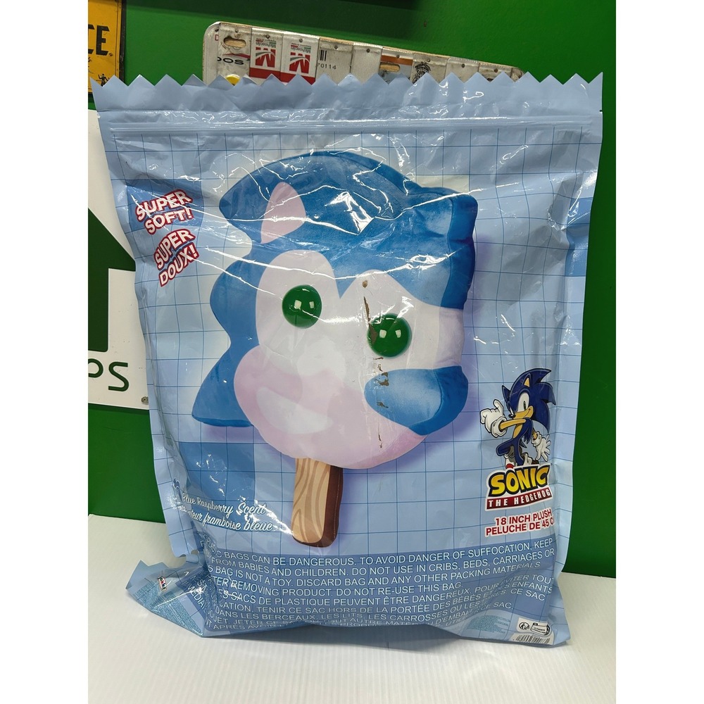 Sonic the Hedgehog Popsicle Plush 18" Raspberry Scented Jakks Pacific NEW Sealed